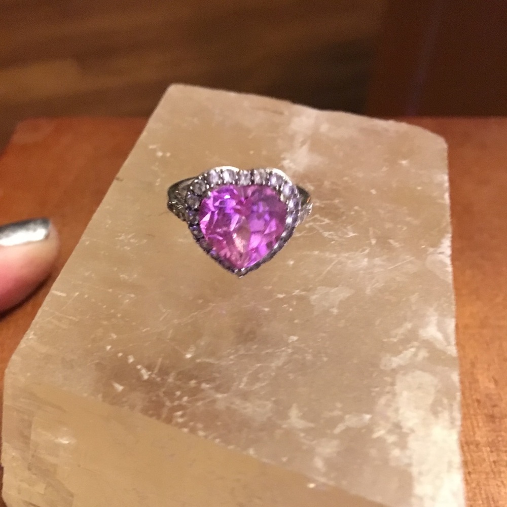 Zales Pink heart 💗 sapphire 5 4/5